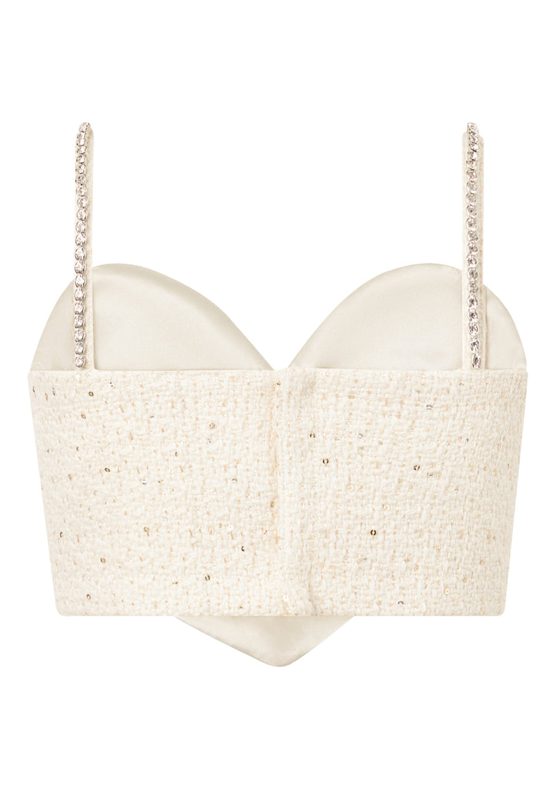 Odelia Heart-Shaped Tweed Top