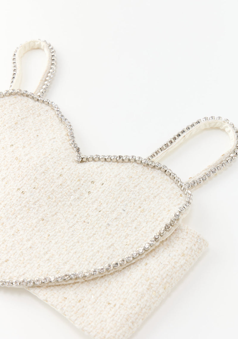 Odelia Heart-Shaped Tweed Top