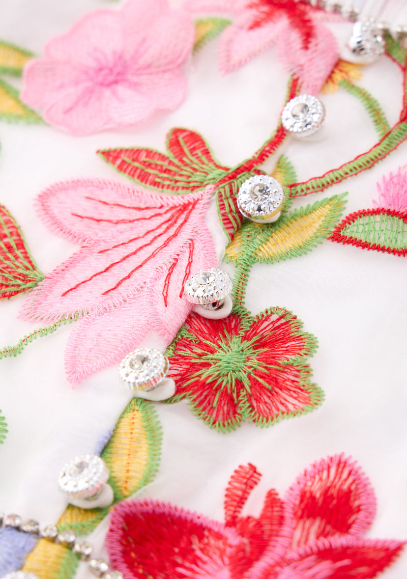 Arabella Embroidered Mini Dress