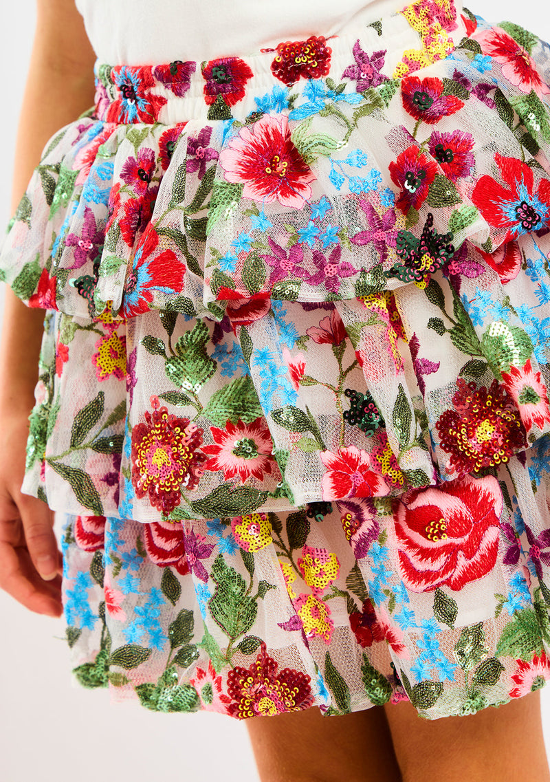 Myla Embroidered Mini Skirt