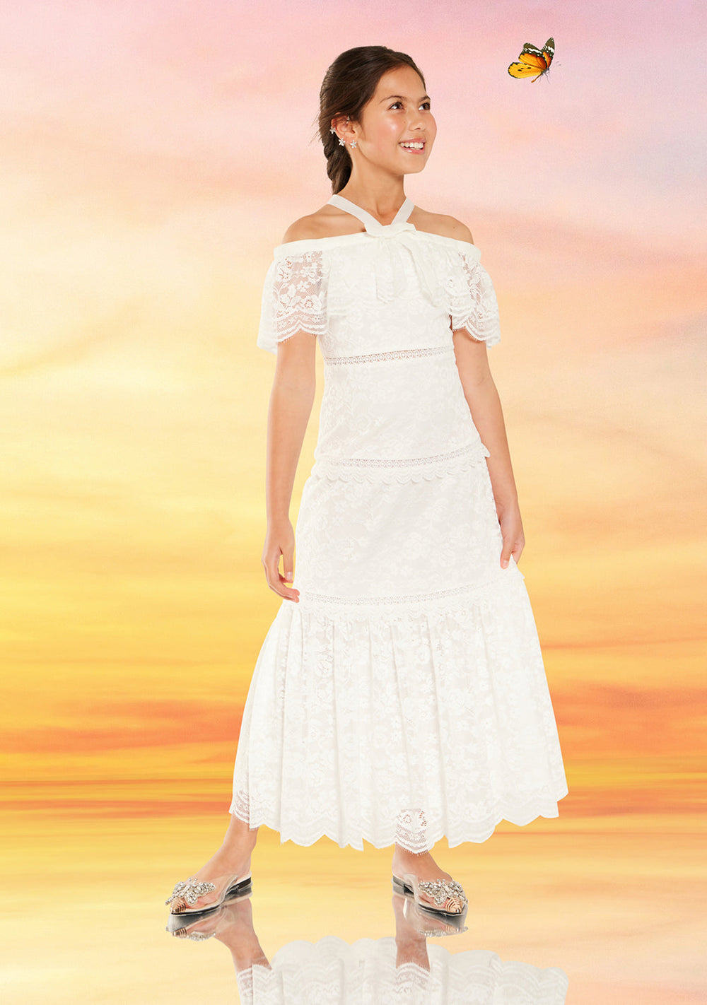 【正規品】marlow and mae ホワイト 長袖ロンパース Marlow and Mae】Gia Romper | RIRIBELL