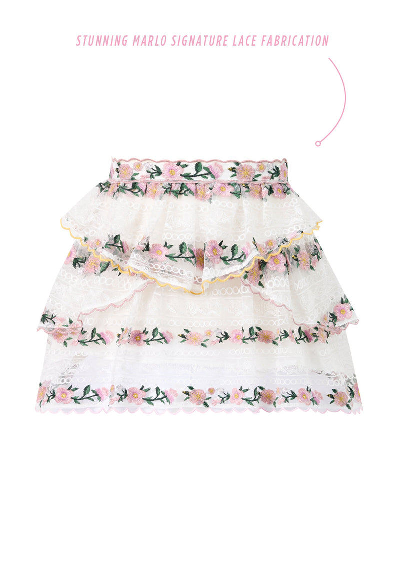 Victoria Embroidered Mini Skirt