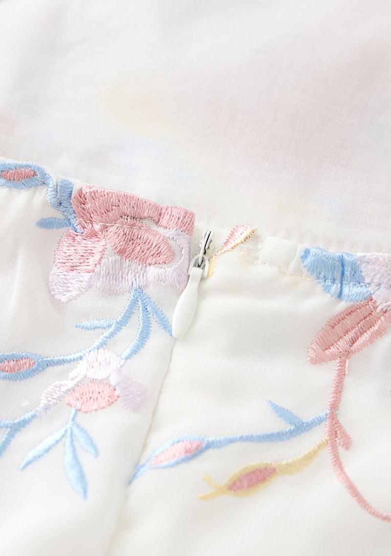 mini ivory embroidered dress 11 years Girls Embroidered Trim Dress | Keepsake