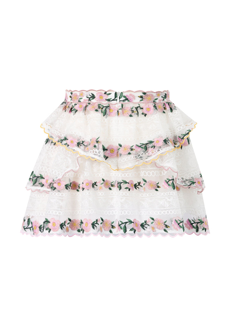 Victoria Embroidered Mini Skirt