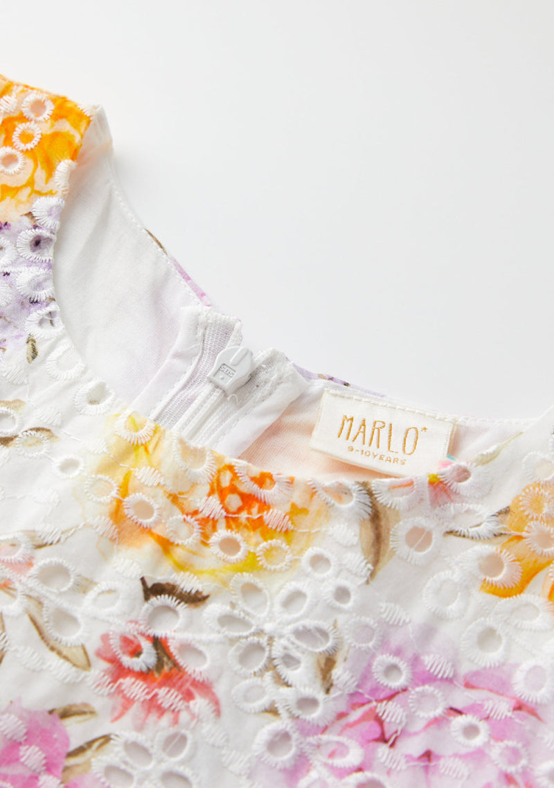 Arielle Embroidered Frill Dress