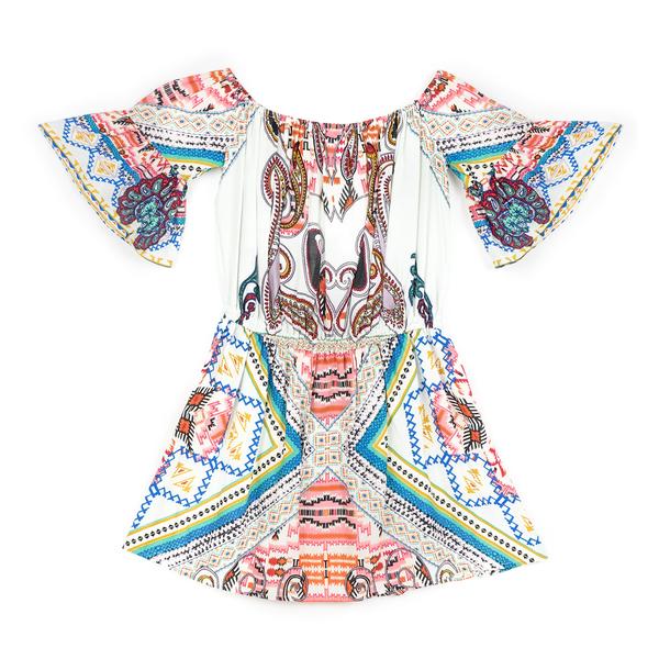 Paisly Off Shoulder Dress